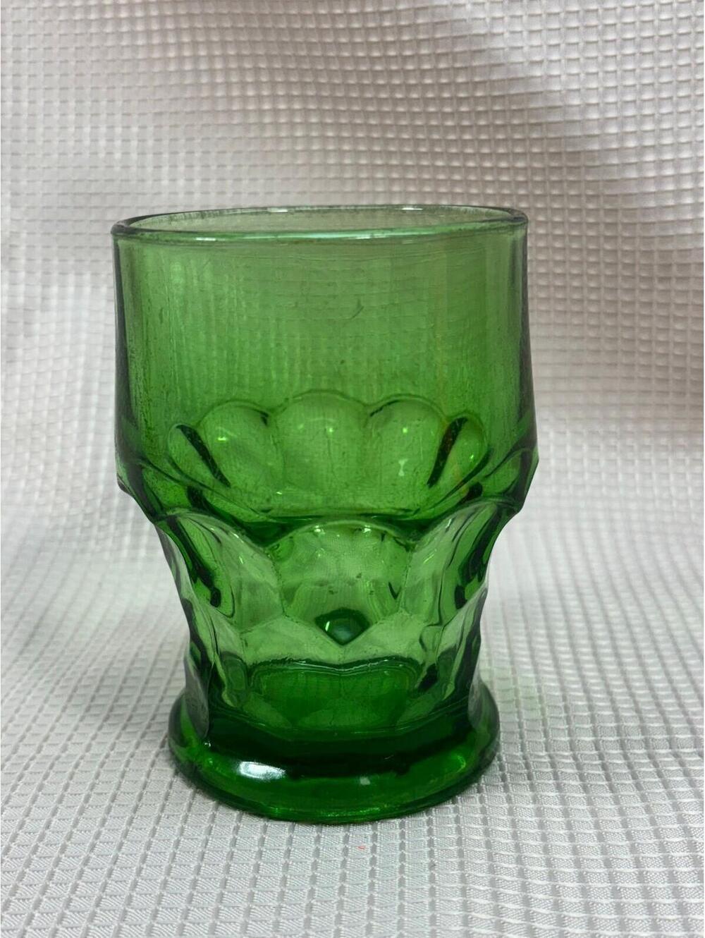 56 - Anchor Hocking Georgian Honeycomb Tumbler Green